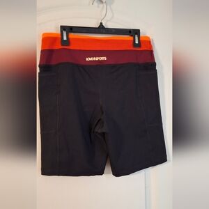 Love & Sports Black and Orange Athletic Shorts Run Gym Hiking Yoga Sz 8/10